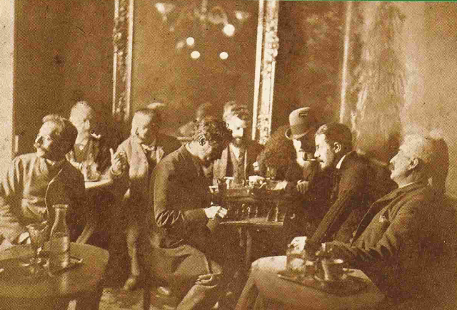 Cesare Pascarella, partita a scacchi nell'Antico Caffè Greco